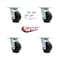 Service Caster 4 Inch Polyolefin Swivel Caster Set with Ball Bearing and Swivel Lock SCC SCC-30CS420-POB-BSL-4 - alternate 2